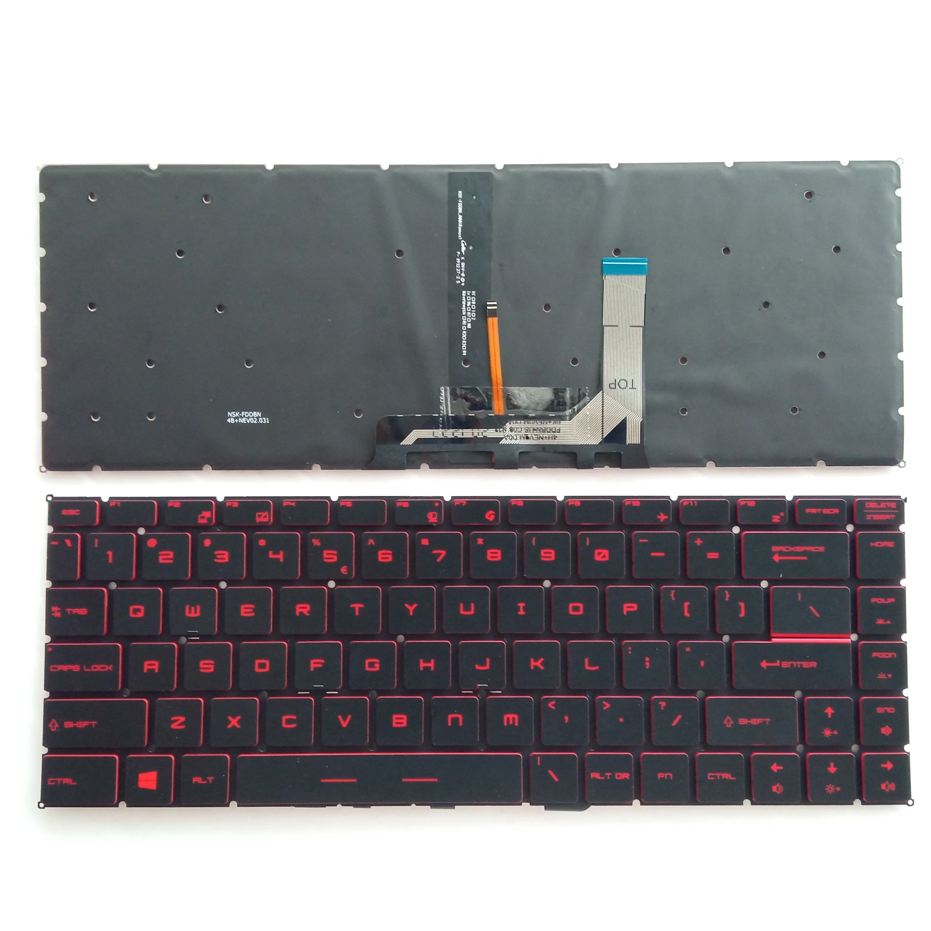 Picture of Laptop US keyboard forNew Replacement Keyboard Laptop For MSI GS65 BLACK Backlit,Red Printing,Red side US US Layout